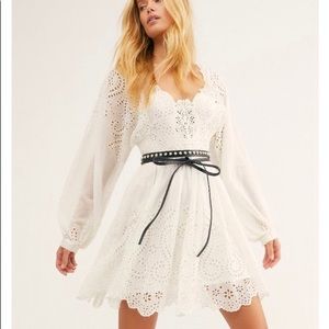 NWT Free People Lottie Mini Eyelet Dress / Ivory
